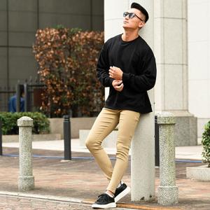 スキニーパンツ メンズ 黒 白 スーパーストレ...の詳細画像4