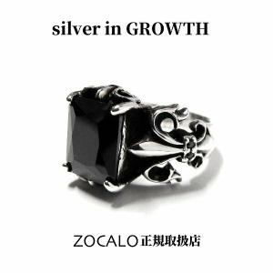 ZOCALO ソカロ フルール ド リス リングBCZ (シルバー950製) ZZRG-0015BKCZ｜silveringrowth