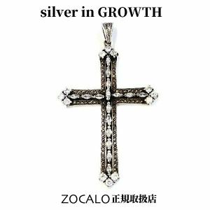 ZOCALO (ソカロ) アンティーク・マーカサイト・クロス・ペンダント・トップM・ホワイトCZ (シルバー950製) ZZTPDG-0436BKCZ｜silveringrowth