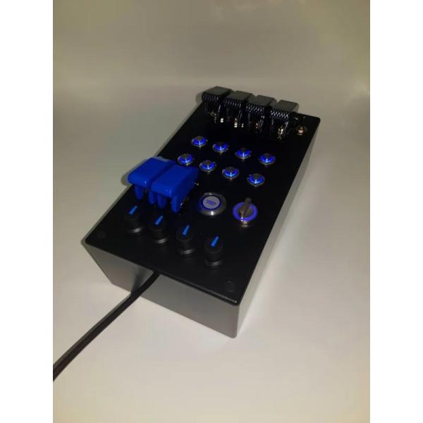 シムレーシング USB ボタンボックス ２９機能  青照明縦型 ステッカー付き
