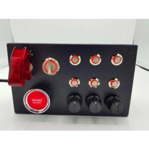 シムレーシング USB ボタンボックス １９機能 赤照明横型  ステッカー付き｜sim-racing-tera