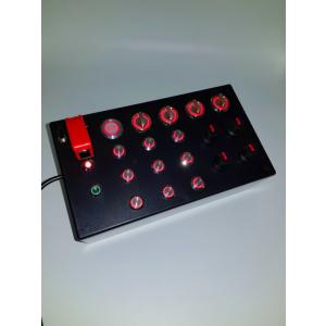 シムレーシング USB ボタンボックス ３１機能 赤照明横型 ステッカー付き｜sim-racing-tera