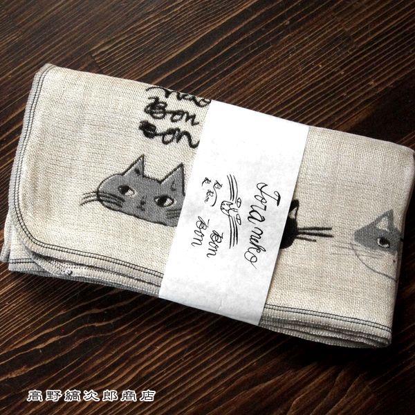 トラネコボンボンリネンガーゼ猫手ぬぐい CAT ねこ【レターパックプラス可20個まで・レターパックラ...