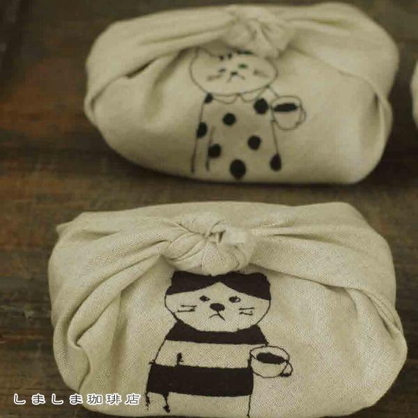 菅原しおんリネンの刺繍お弁当包み 1枚 ねこ 猫【レターパックプラス可20個まで・レターパックライト...