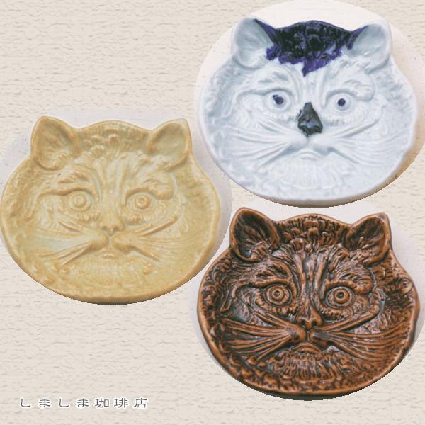 ネコ皿 猫の陽刻豆皿 CAT 雑貨 プレート 食器  F