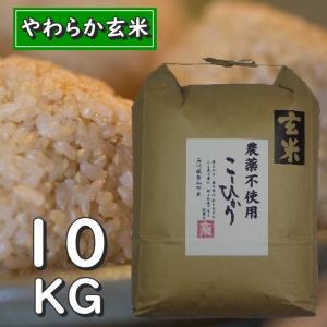 お米 10kg 玄米 コシヒカリ 玄米食用 令和7年産 2025年産 石川県白山市 特別栽培 栽培期間中農薬不使用 やわらか玄米