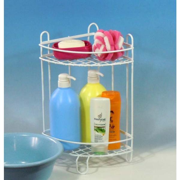 バスコーナー ラック ２段 シャンプーラック バスラック コーティング 浴室 石鹸ラック 収納 日本...