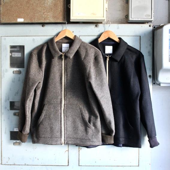 【SALE】Re made in tokyo japan アールイー Wool Melton Zip...