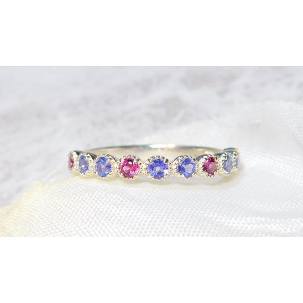 タンザナイト グレープガーネット エタニティーリング レディース 華やか レアストーン