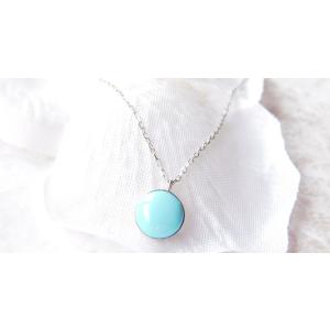 ターコイズ スリーピングビューティー ネックレス 無処理 18金