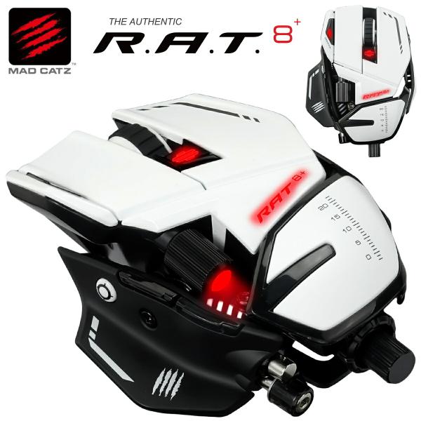 Mad Catz R.A.T.8+ ホワイト 限定カラー 有線  RAT8 MR05DCINWH00...