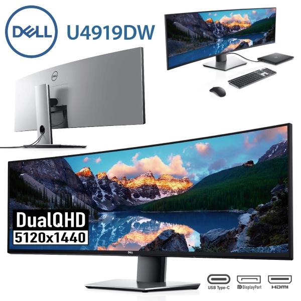 Dell U4919DW 49インチワイドモニター DualQHD 曲面 ディスプレイ 液晶 デル ...