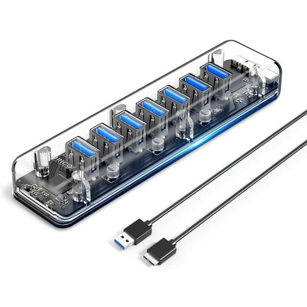 ORICO F7U-U3 USB3.0 ハブ 7ポート セルフパワ 5Gbps高速転送 適用 オリコ...