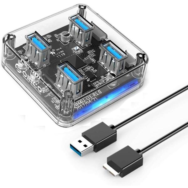 ORICO MH4U USB3.0 ハブ 4ポート 軽量 電源ポート付 追加電源可能 オリコ (N)