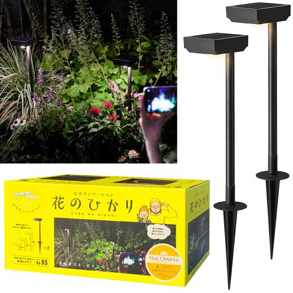 タカショー 花のひかり ソーラーライト ひかりノベーション 2個セット 庭 防水  LEDIUS H...
