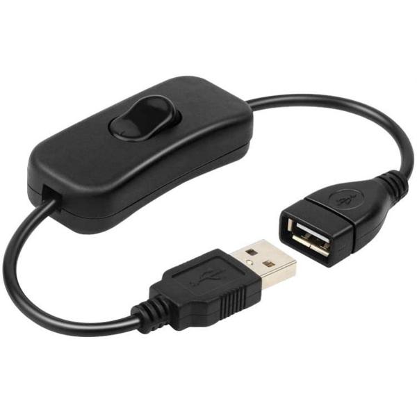 TR-USC001 ON OFF スイッチ付き USB 延長ケーブル ブラック Type-A 31c...