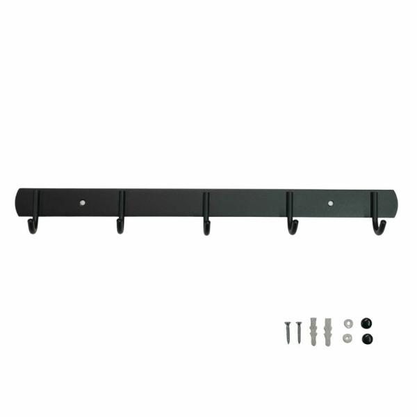 TR-KF001-5 壁面用 ステンレスフック 5連 ブラック 耐荷重10kg 壁 棚 防水 ウォー...