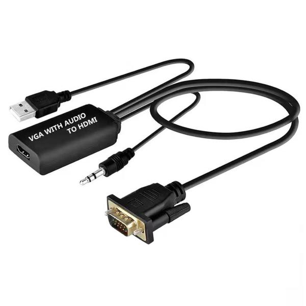 TR-HDA003-BK VGA to HDMI 変換 アダプタ ケーブル 音声データ伝送タイプ ケ...