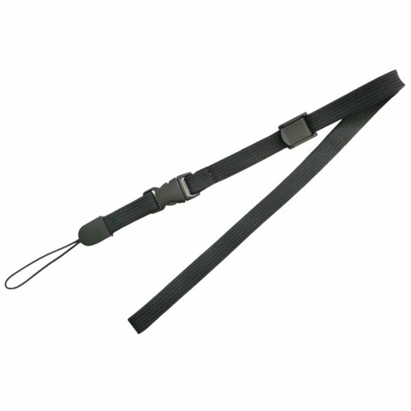 TR-STP017-BK ワンタッチで外せる平紐ストラップ 長さ45cm ブラック ジョイント 着脱...