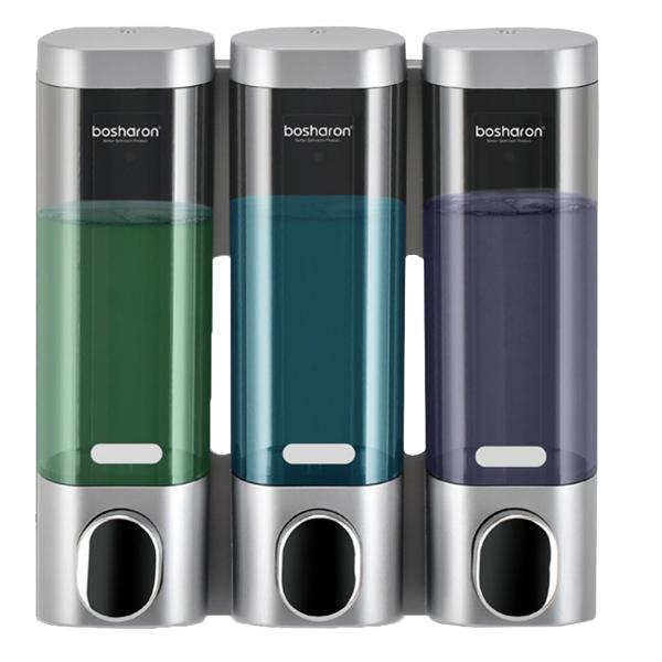 TR-DB001 シャンプーディスペンサー 3本タイプ 300ml×3 壁掛け式 容器取り外し可能 ...