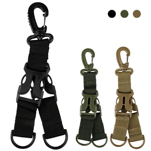 TR-BCH001 ワンタッチ バックルフック 360度回転 リング幅2.5cm 鍵 作業 オフィス...