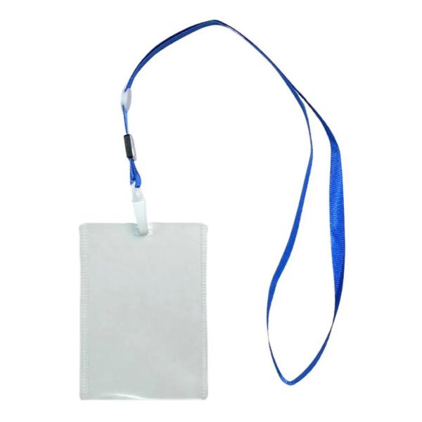 TR-STP019T-BL 縦向きケース付き 名札首掛けストラップ 縦 名札 社員証 ケース ホルダ...