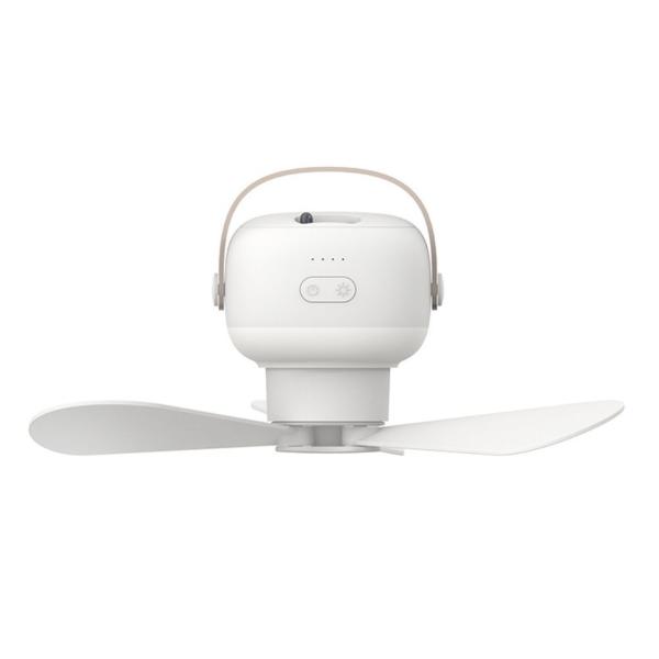 TR-JAF-WH USB充電式 アウトドアファン LEDライト付き 風量4段階 点灯方式3段階 小...