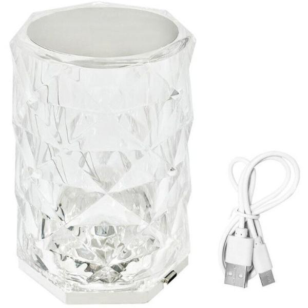 TR-KTR001 クリスタル調 テーブルランタン 充電式 点灯3色 インテリア タッチ式 卓上ライ...