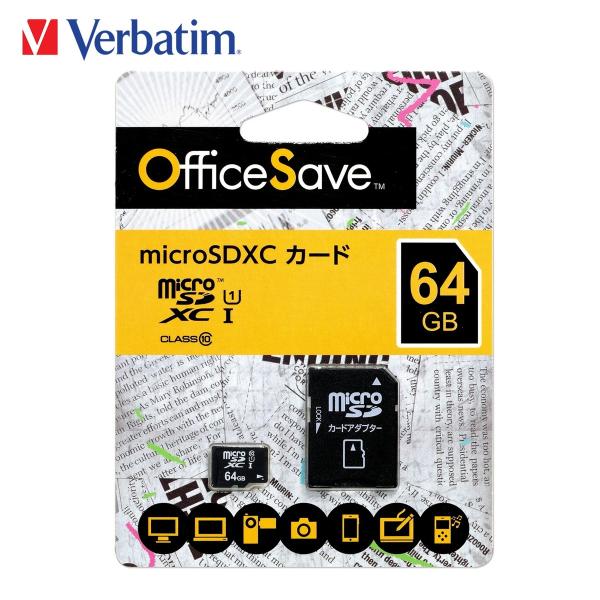 Verbatim micro SDXCカード 64GB UHS-I SDカード メモリーカード OS...