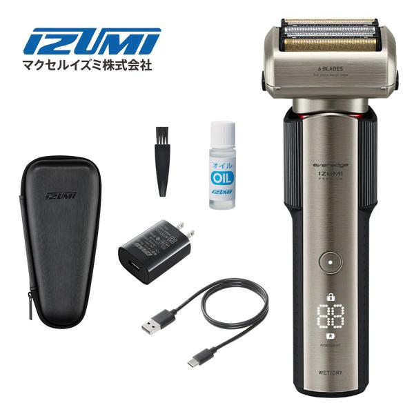 マクセルイズミ IZF-E863R-S everedge 6枚刃シェーバー 長寿命刃 往復式 Typ...