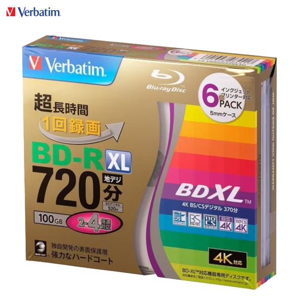 Verbatim VBR520YP6VTO ブルーレイディスク 6枚セット BD-RXL 1回録画用...
