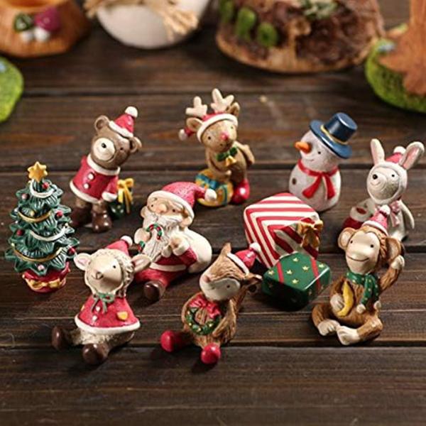 クリスマス オーナメント 10種セット 飾り サンタクロース トナカイ スノーマン 動物 アニマル ...