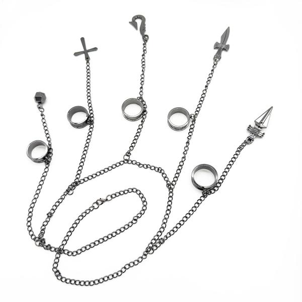 クラピカ 5指リング 束縛する中指の鎖 HUNTER×HUNTER チェーンジェイル 仮装 コスプレ...