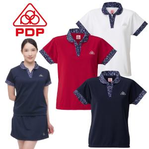 PDP ピーディーピー テニスウェア レディース 半袖 ポロシャツ ゲームシャツ PTW-3100｜simpson-sports