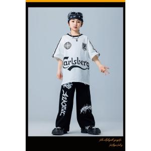 Tシャツ キッズダンス衣装 トップス 黒 白 ...の詳細画像4