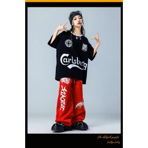 Tシャツ キッズダンス衣装 トップス 黒 白 ...の詳細画像5