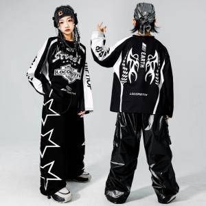ヒップホップ 衣装 黒 キッズダンス衣装 セッ...の詳細画像2