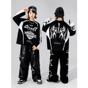 ヒップホップ 衣装 黒 キッズダンス衣装 セッ...の詳細画像4