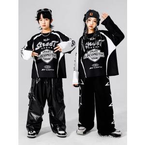 ヒップホップ 衣装 黒 キッズダンス衣装 セッ...の詳細画像5