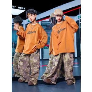 ヒップホップ 衣装 迷彩 ダンス衣装 キッズ ...の詳細画像2