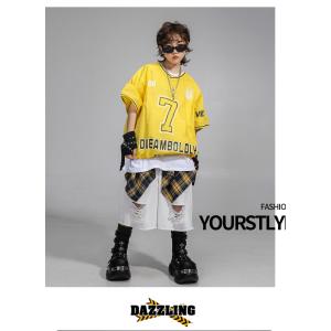 ヒップホップ 衣装 黄色 白 キッズダンス衣装...の詳細画像5