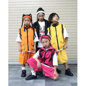 ヒップホップ ダンス衣装 セットアップ 黒 黄...の詳細画像1