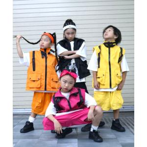 ヒップホップ ダンス衣装 セットアップ 黒 黄...の詳細画像2