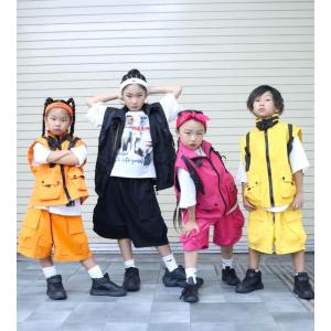 ヒップホップ ダンス衣装 セットアップ 黒 黄...の詳細画像3
