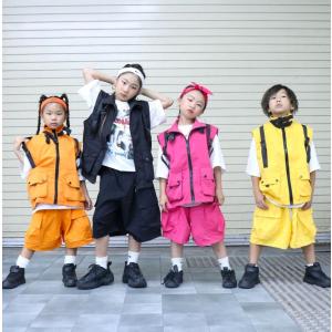 ヒップホップ ダンス衣装 セットアップ 黒 黄...の詳細画像4