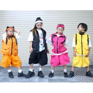 ヒップホップ ダンス衣装 セットアップ 黒 黄...の詳細画像5