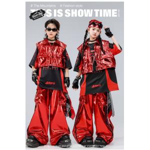キッズダンス衣装 セットアップ キラキラTシャ...の詳細画像1