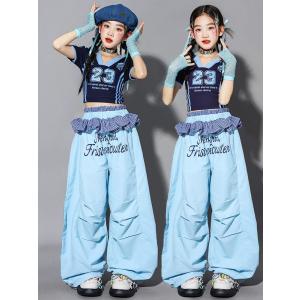 キッズダンス衣装 セットアップ 青 ガールズ ...の詳細画像3