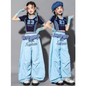 キッズダンス衣装 セットアップ 青 ガールズ ...の詳細画像4