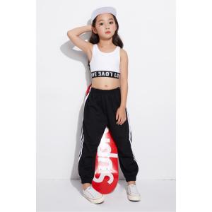 ヒップホップダンス衣装 トップス 白 黒 赤 ...の詳細画像2